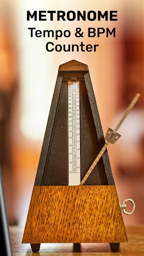 Metronome Tempo & BPM Counter app featuring classic wooden metronome design for musicians and music training
